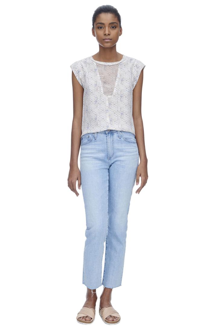 Rebecca Taylor Rebecca Taylor Sleeveless Shibori Top 00 Sugar Cream