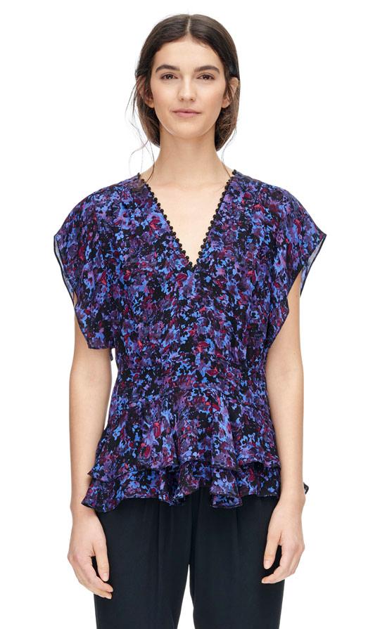 Rebecca Taylor Rebecca Taylor Sleeveless Bouquet Rhapsody Ruffle Top