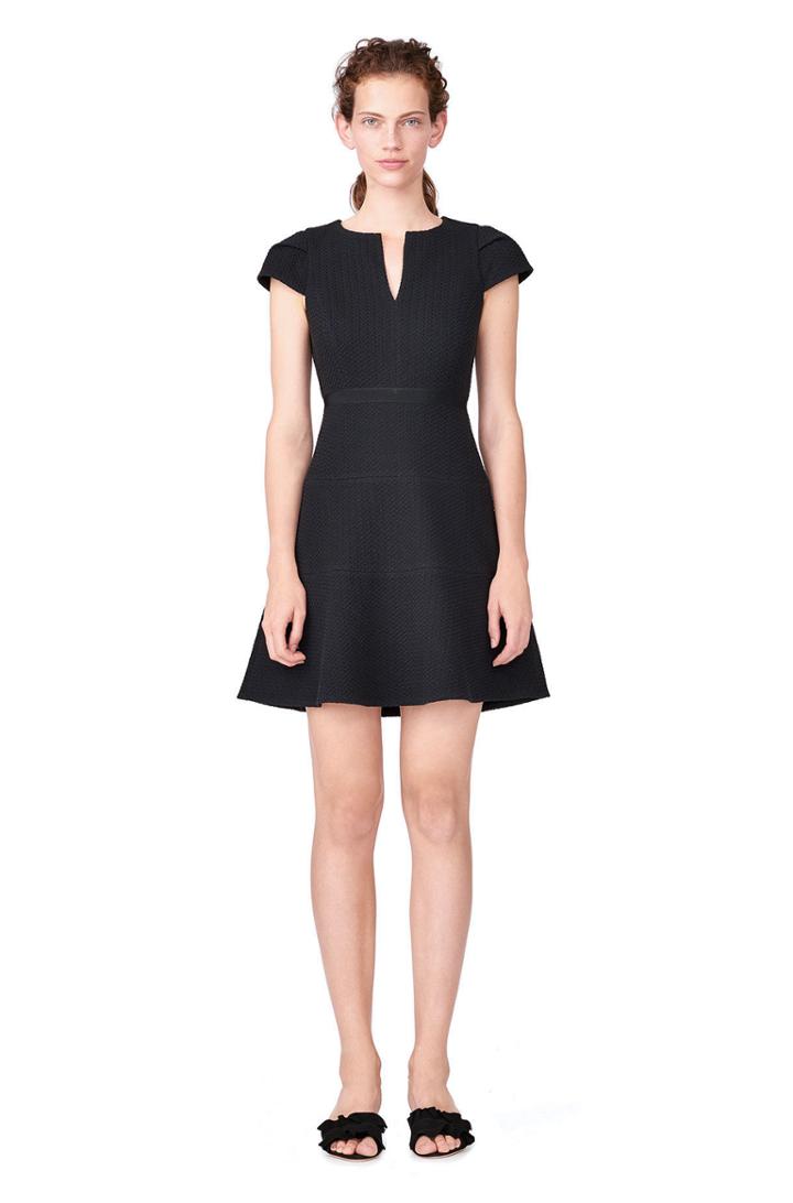 Rebecca Taylor Cap Sleeve Stretch Texture Dress