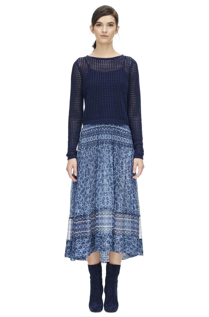 Rebecca Taylor Rebecca Taylor Mesh Cropped Pullover M Navy