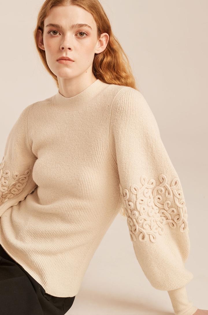 Rebecca Taylor Rebecca Taylor Ribbon Blouson-sleeve Pullover