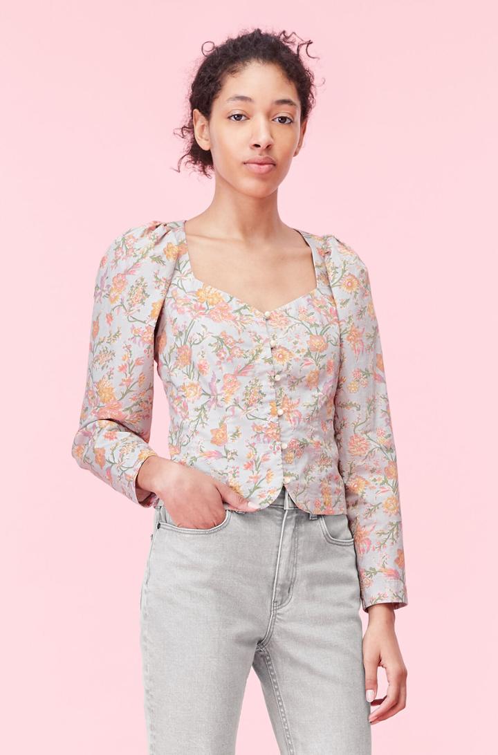Rebecca Taylor Rebecca Taylor La Vie Lidia Vine Silky Twill Top