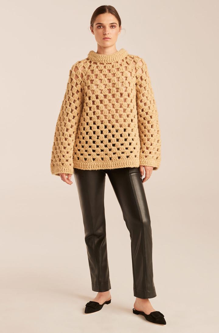 Rebecca Taylor Rebecca Taylor Hand-crochet Alpaca Turtleneck