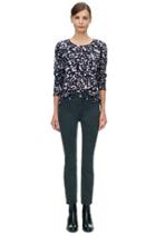 Rebecca Taylor Rebecca Taylor Long Sleeve Oleander Jersey Tee S Black Combo