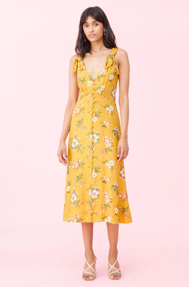 Rebecca Taylor Rebecca Taylor Lita Floral Silk Twill Bow Dress