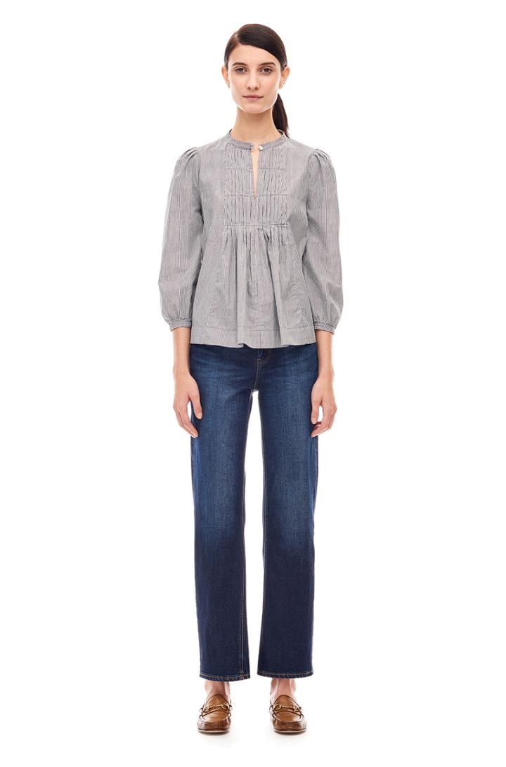 Rebecca Taylor La Vie Striped Poplin Top