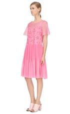 Rebecca Taylor Rebecca Taylor Short Sleeve Floral Embroidery Dress