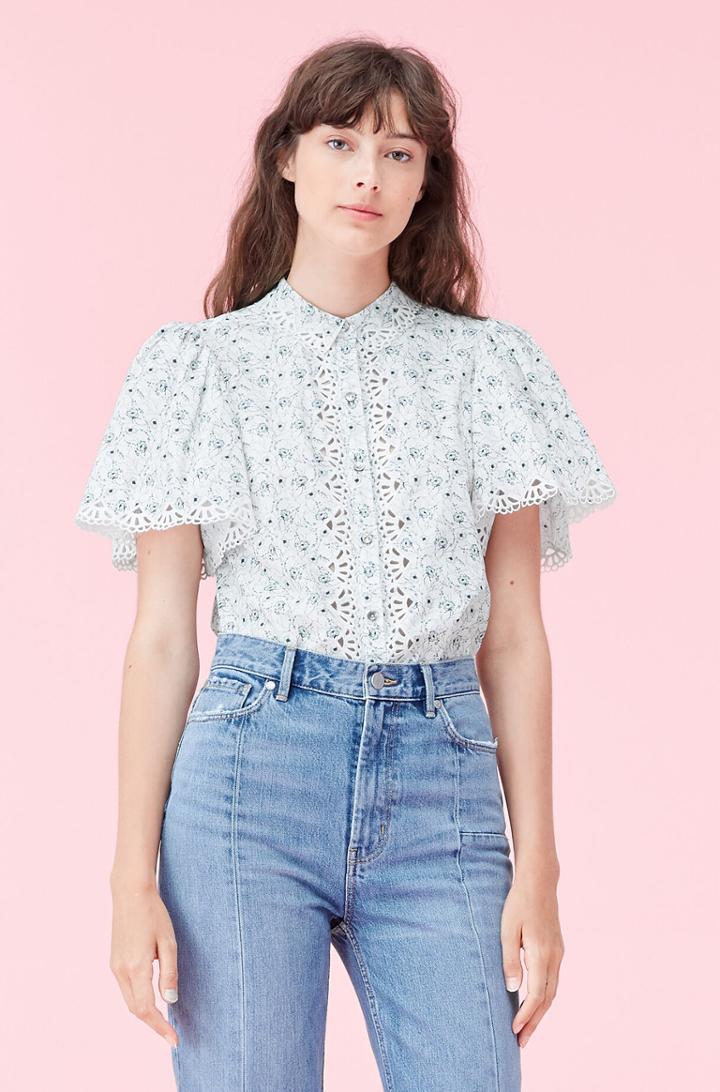 Rebecca Taylor Rebecca Taylor La Vie Poppy Fields Poplin Top