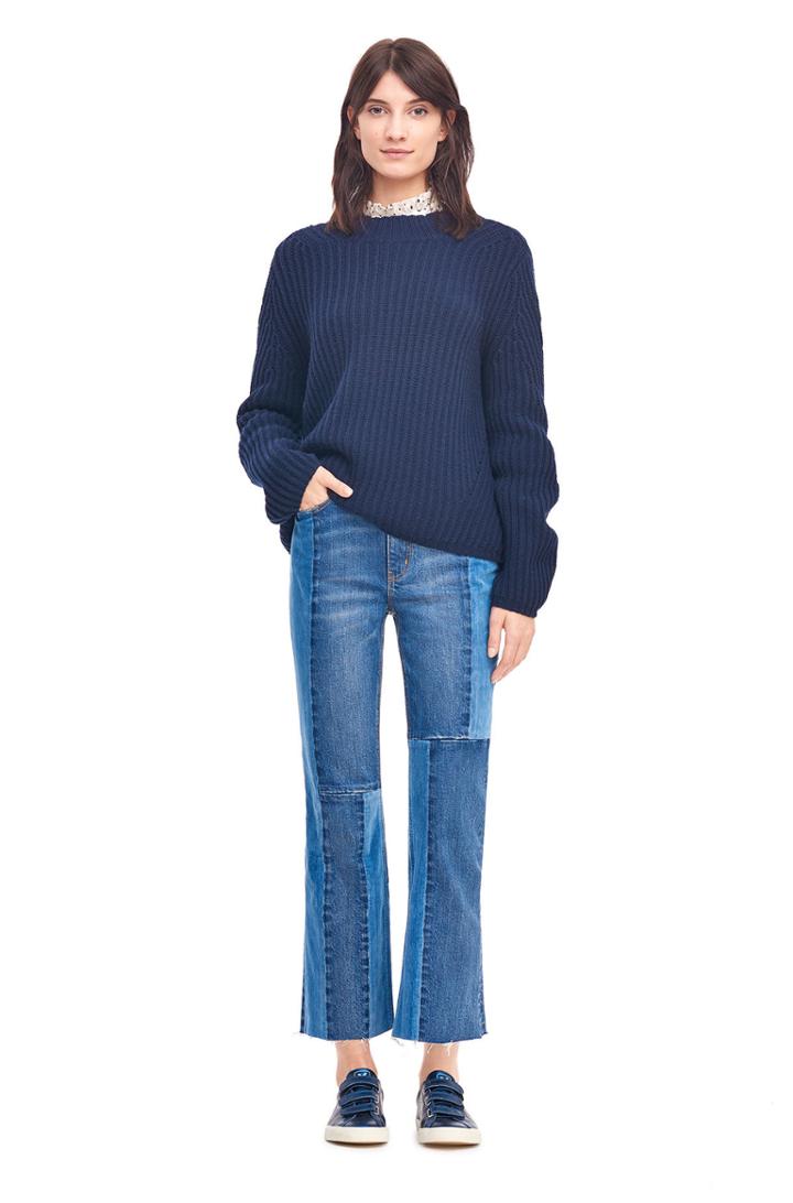 Rebecca Taylor La Vie Ribbed Mock Neck Pullover