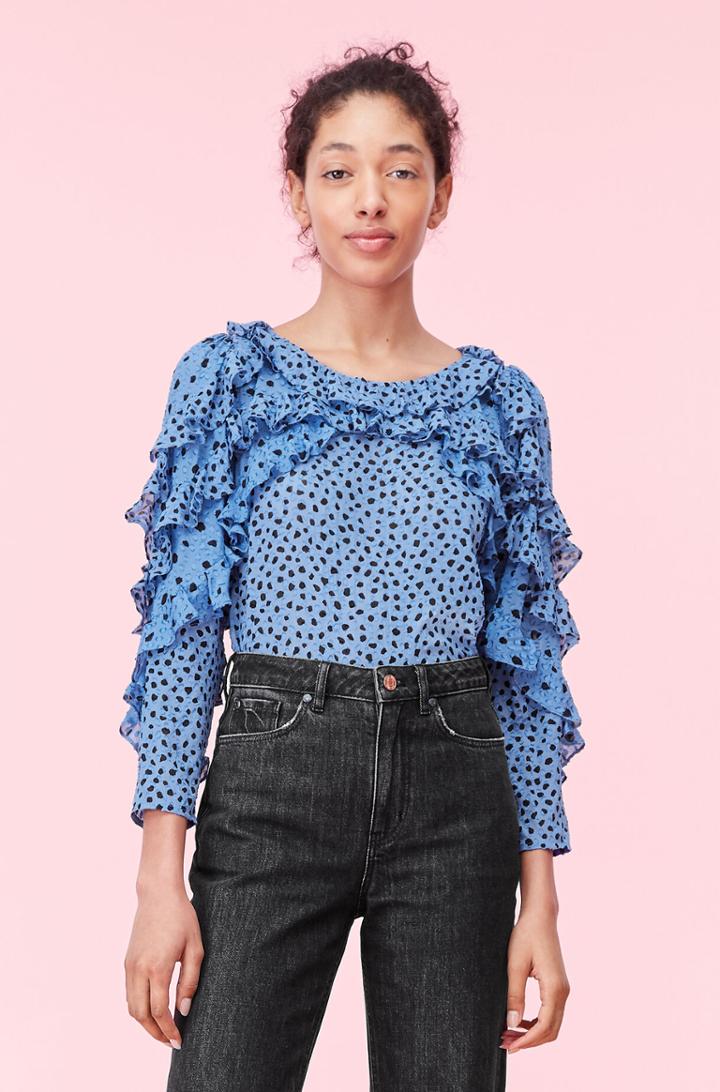Rebecca Taylor Rebecca Taylor Nova Dot Ruffle Clip Top