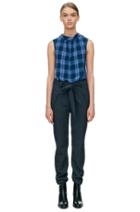 Rebecca Taylor Rebecca Taylor Belted Pinstripe Pant 0 Navy/ivory