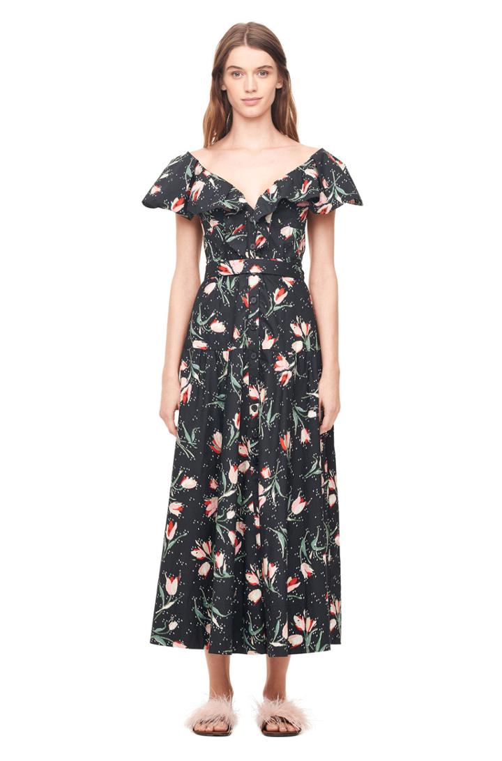 Rebecca Taylor Ikat Tulip Poplin Dress