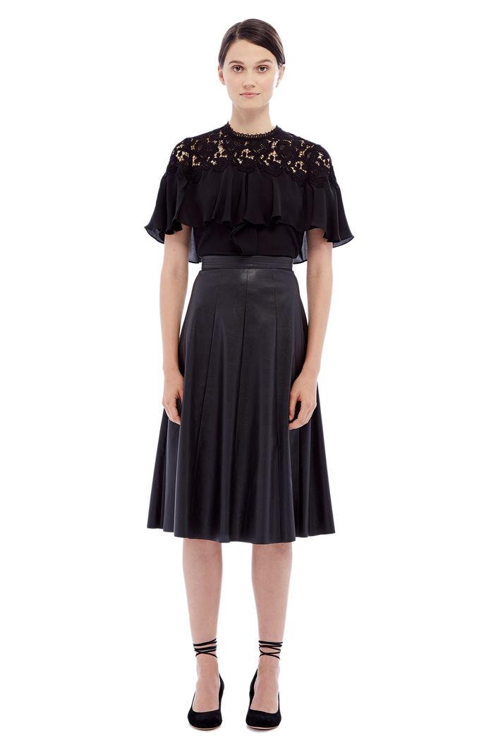 Rebecca Taylor Rebecca Taylor Vegan Leather Midi Skirt 8 Black