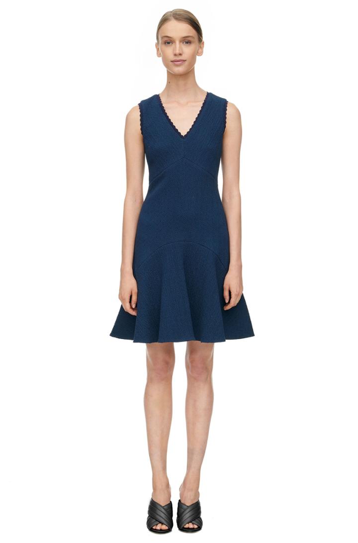 Rebecca Taylor Rebecca Taylor Sleeveless Textured Chevron Dress 0 Navy