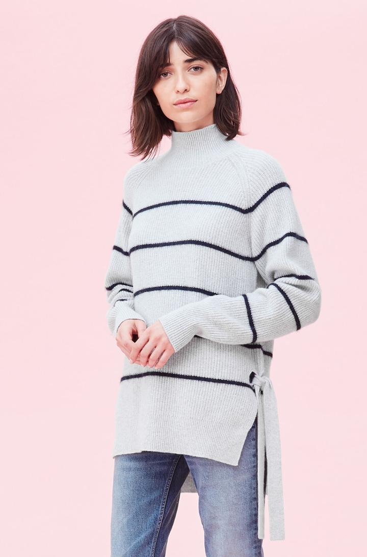 Rebecca Taylor Rebecca Taylor Fluffy Stripe Turtleneck Pullover