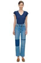 Rebecca Taylor Rebecca Taylor La Vie Washed Textured Jersey Tee M Navy