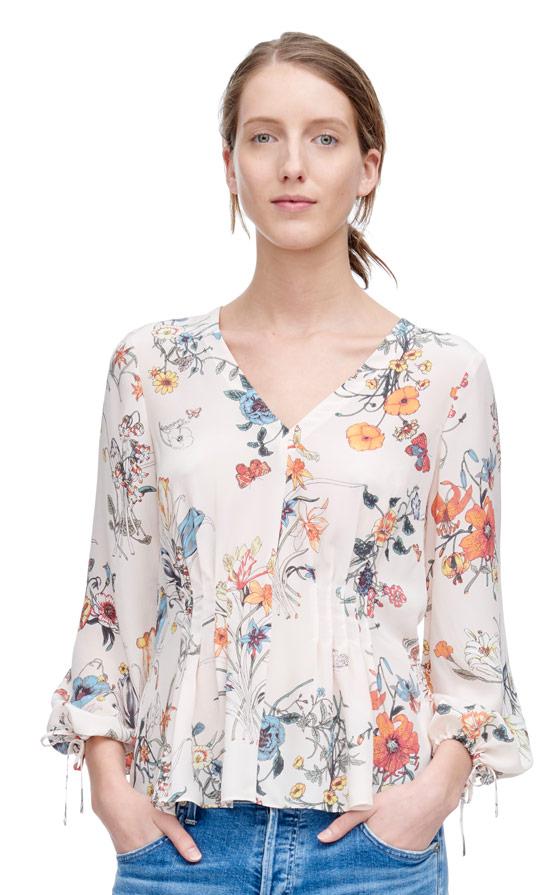Rebecca Taylor Rebecca Taylor Long Sleeve Meadow Flower Top