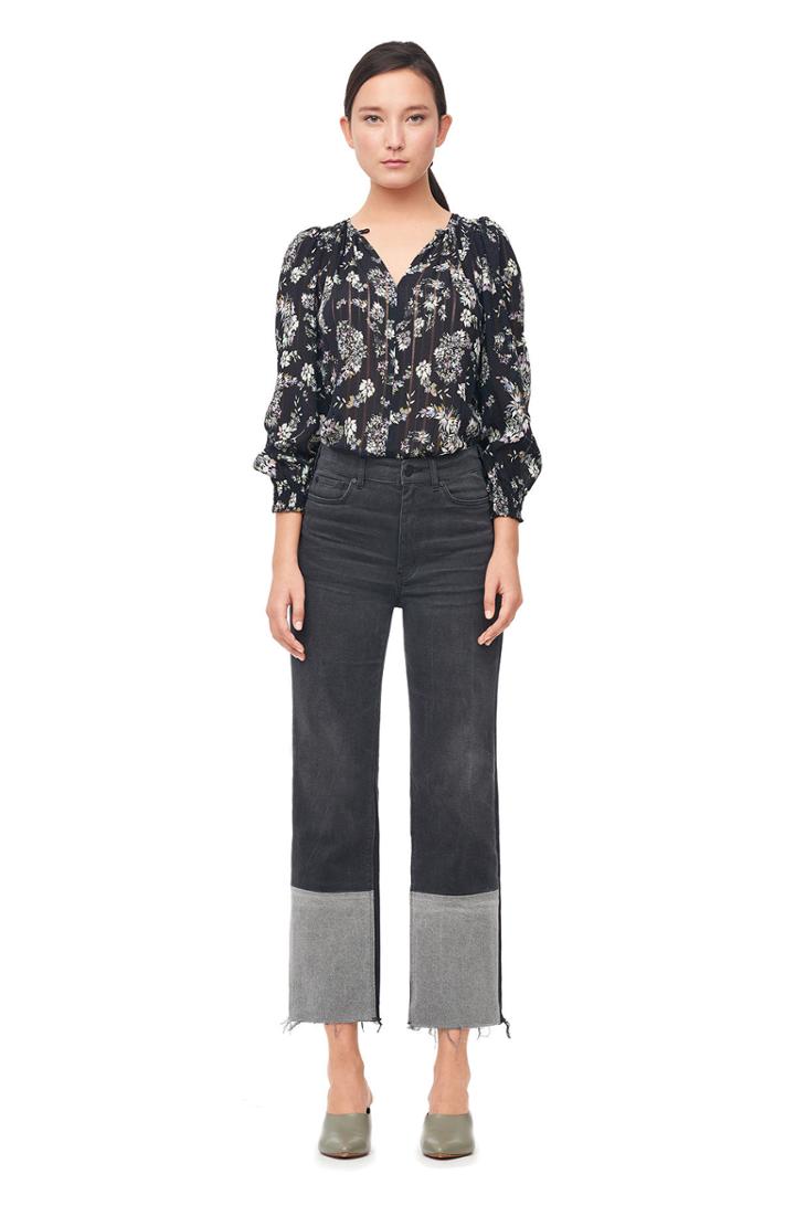 Rebecca Taylor Jewel Paisley Stripe Silk Top