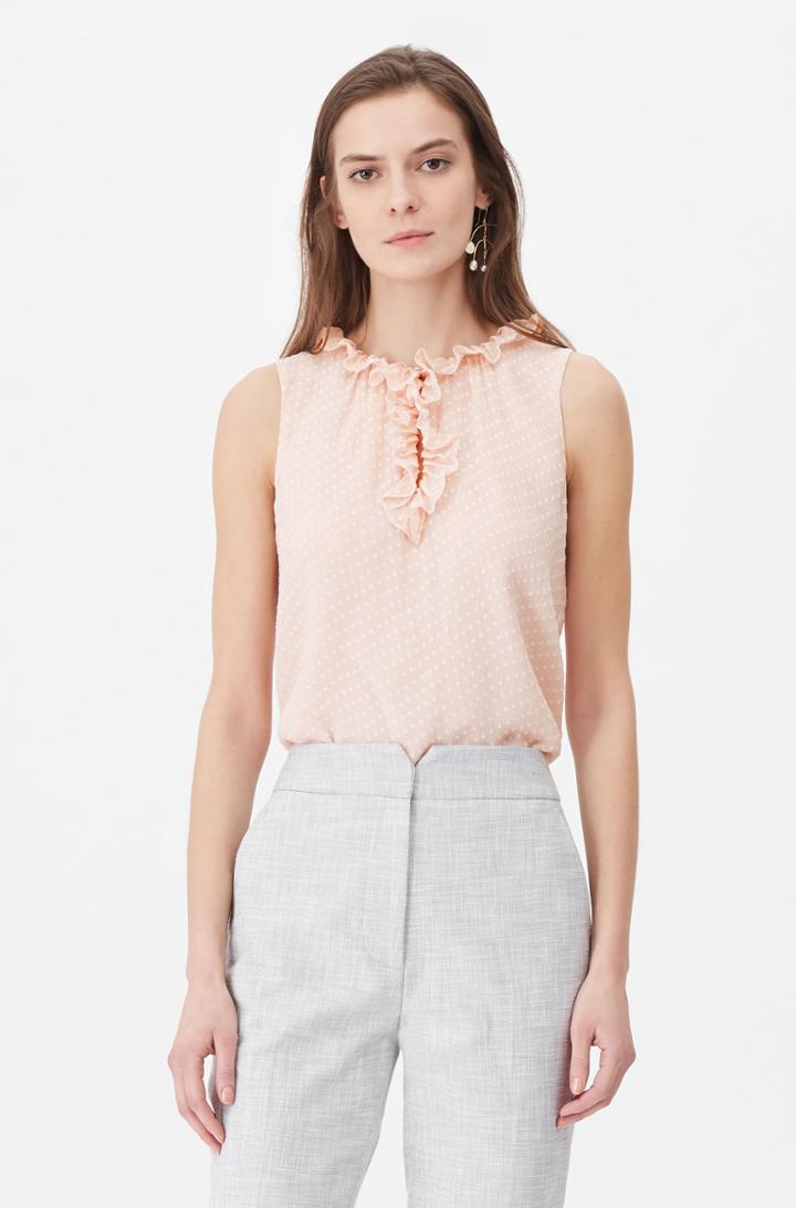 Rebecca Taylor Rebecca Taylor Tailored Satin Dot Clip Top