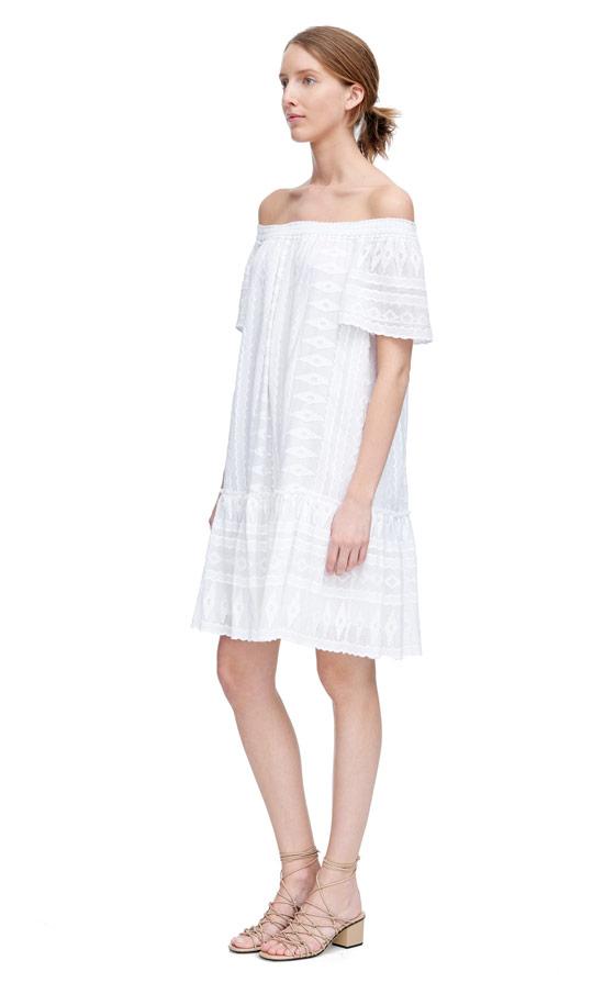 Rebecca Taylor Rebecca Taylor Off The Shoulder Embroidered Gauze Dress