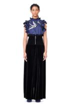 Rebecca Taylor Rebecca Taylor Smocked Velvet Wide Leg Pant