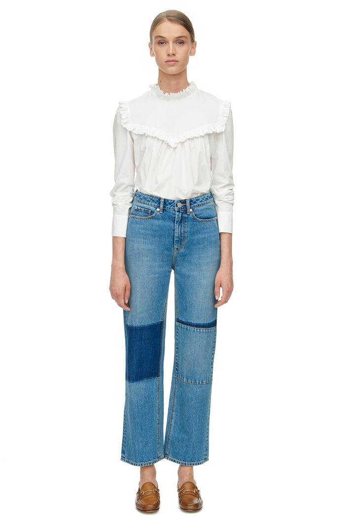 Rebecca Taylor Rebecca Taylor La Vie Long Sleeve Poplin Ruffle Top S Chalk
