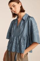 Rebecca Taylor Rebecca Taylor Ripple Eyelet Flutter-sleeve Top