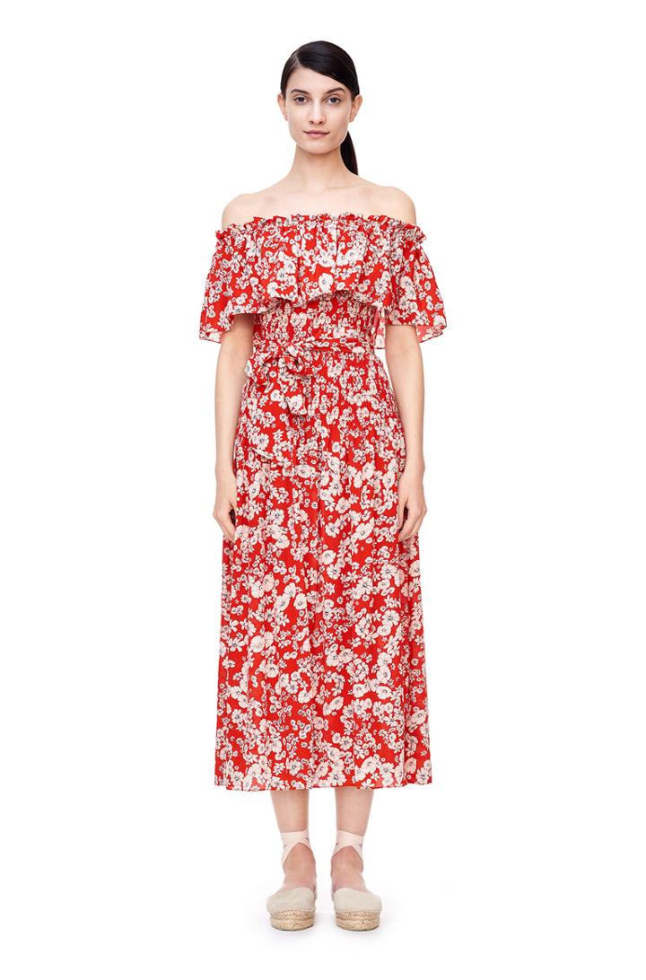 Rebecca Taylor Off-the-shoulder Cherry Blossom Dress
