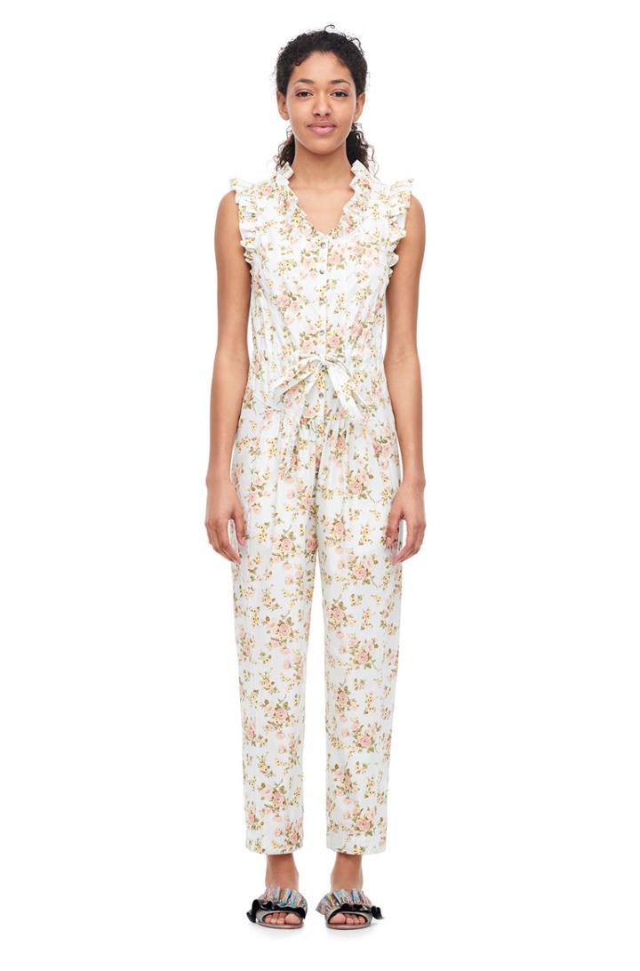 Rebecca Taylor La Vie Madeleine Floral Poplin Jumpsuit