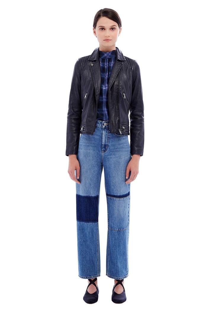 Rebecca Taylor Rebecca Taylor Garment Washed Leather Jacket 8 Navy