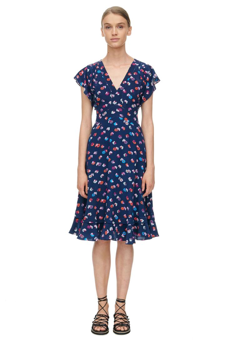 Rebecca Taylor Rebecca Taylor Sleeveless Sakura Floral V-neck Dress 0 Navy