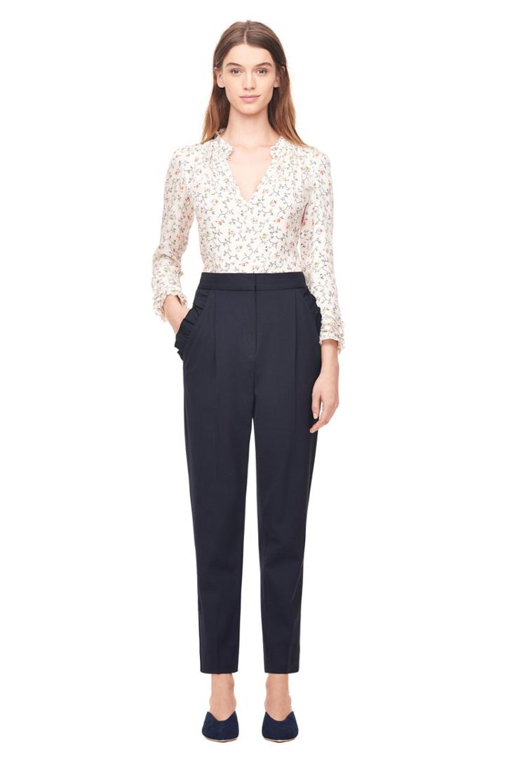 Rebecca Taylor Spring Suiting Ruffle Pant