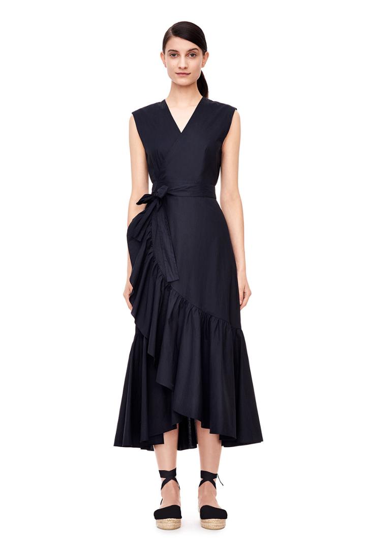 Rebecca Taylor Sleeveless Poplin Wrap Dress