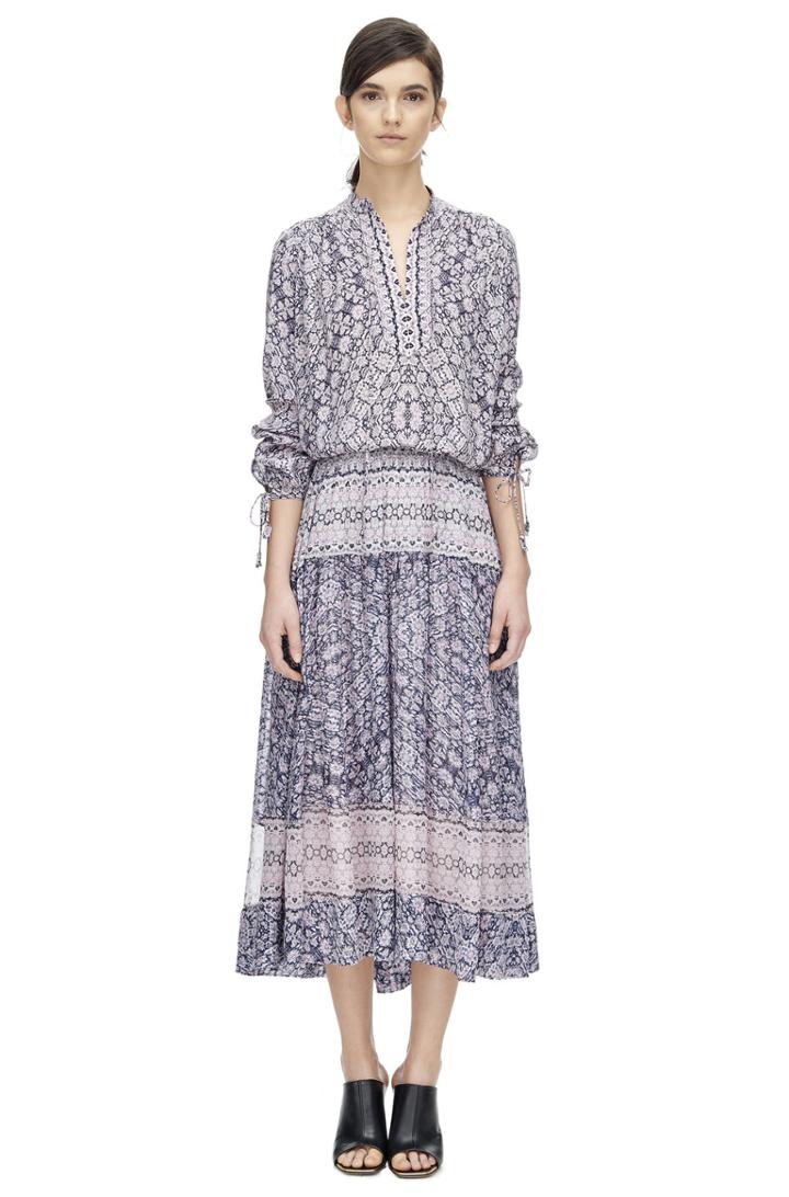 Rebecca Taylor Rebecca Taylor Tangier Paisley Mix Skirt 0 Pink Orchid