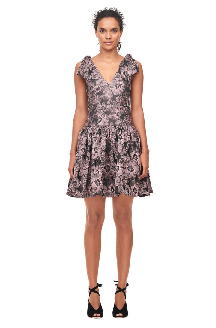 Rebecca Taylor Floral Jacquard Bow Dress