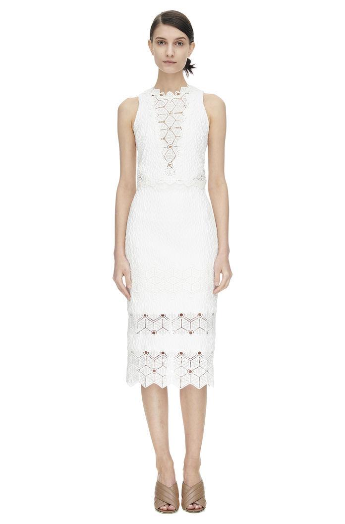 Rebecca Taylor Rebecca Taylor Sleeveless Diamond Lace Top 8 Snow