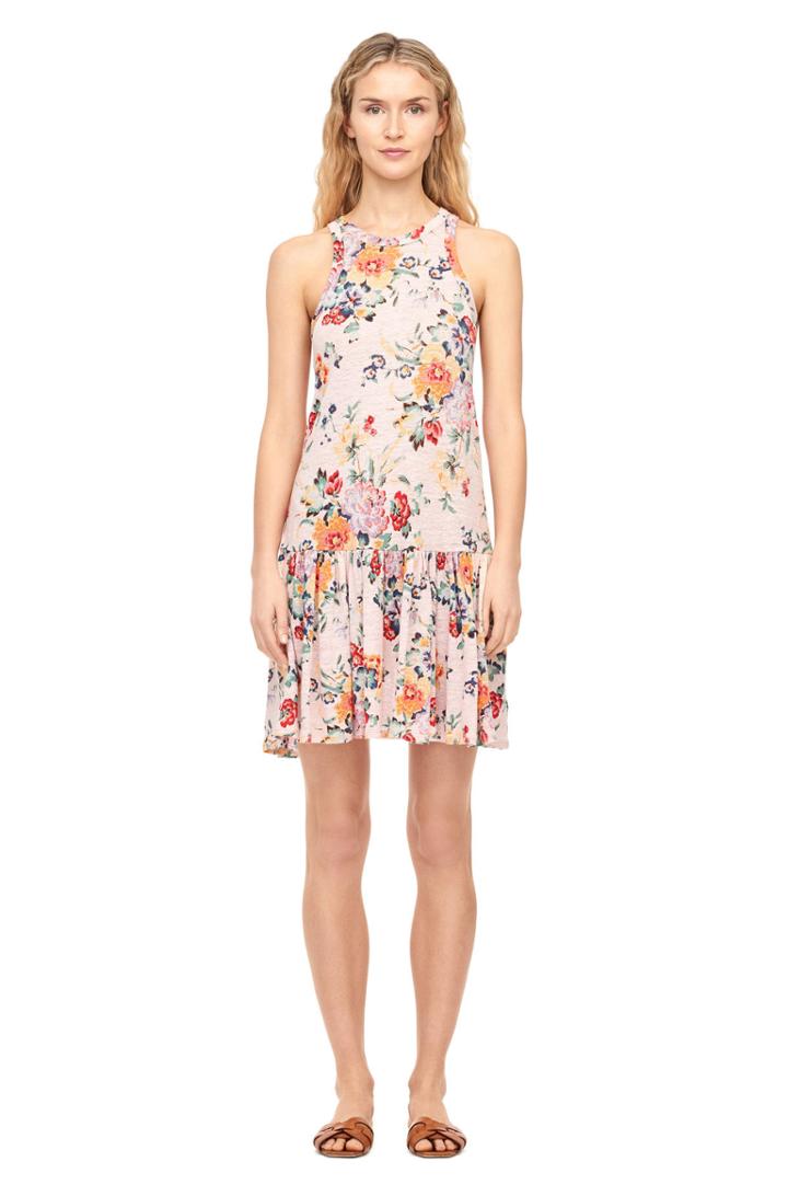 Rebecca Taylor Marlena Floral Linen Jersey Dress