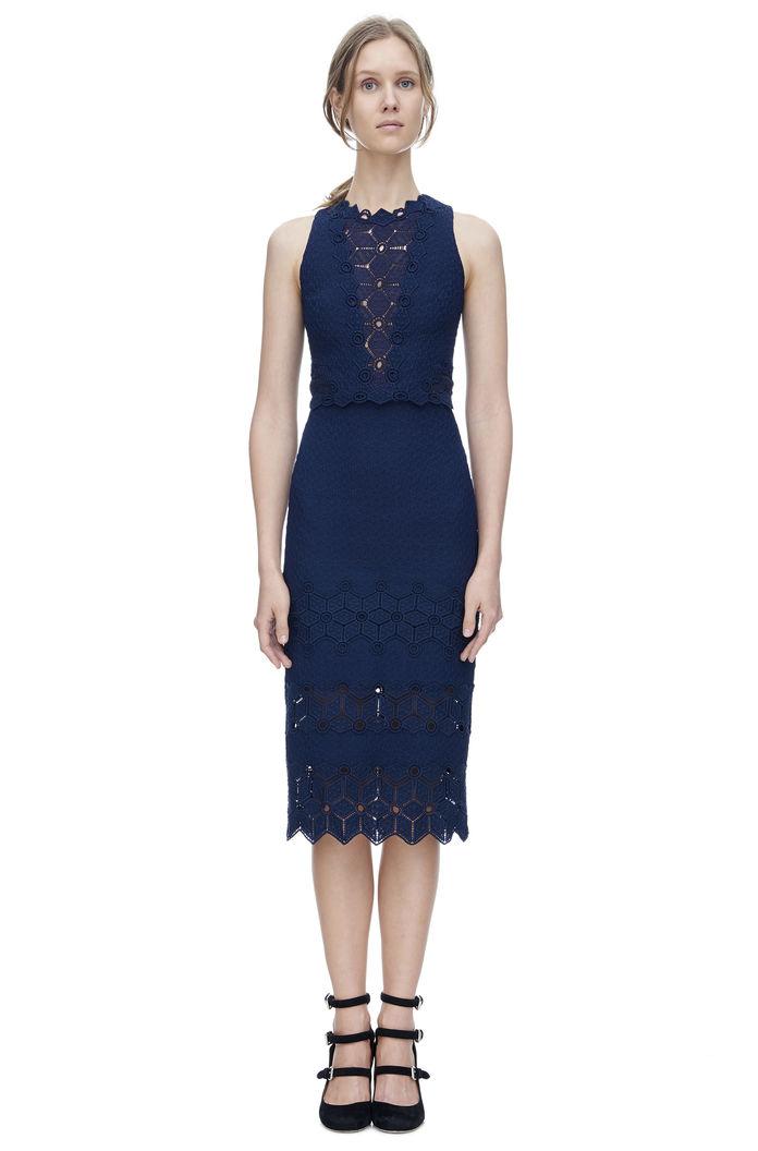 Rebecca Taylor Rebecca Taylor Sleeveless Diamond Lace Top 8 Navy