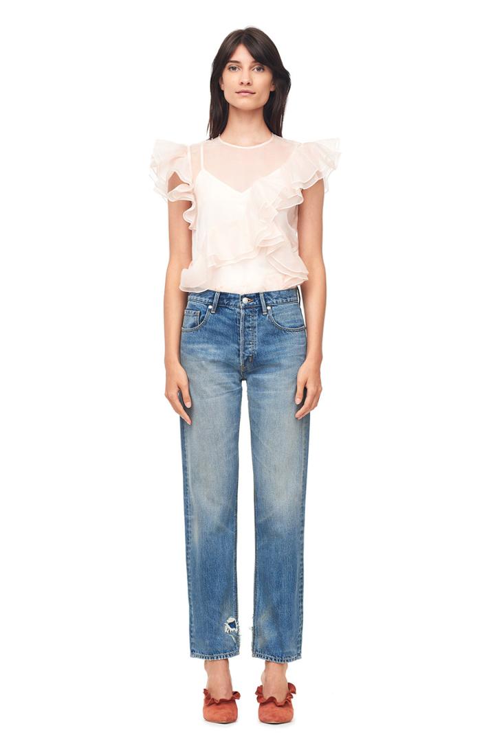 Rebecca Taylor Organza Ruffle Top