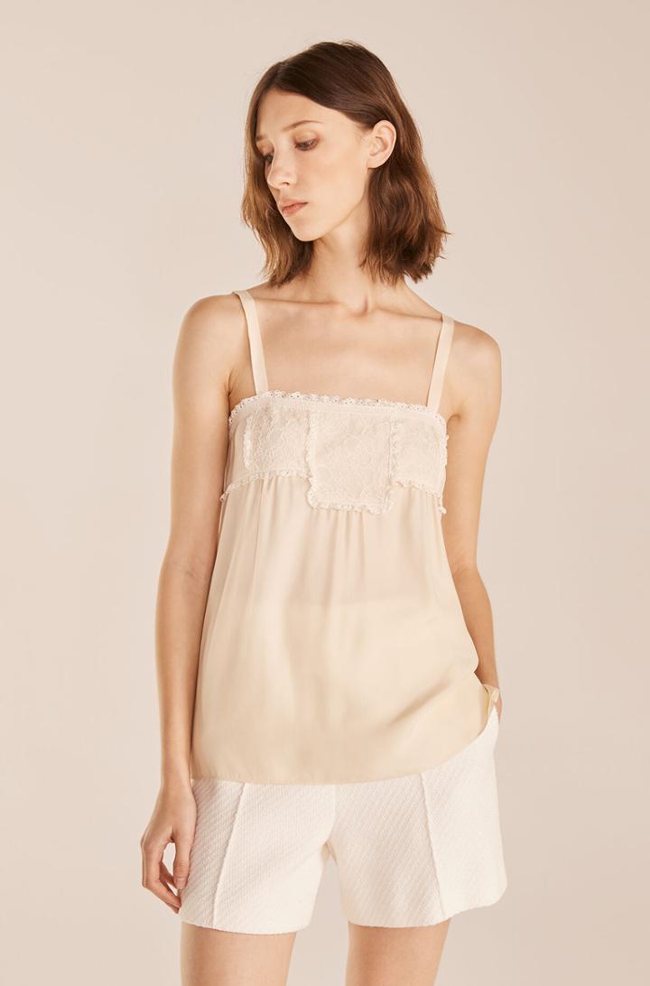 Rebecca Taylor Rebecca Taylor Patchwork Lace Silk Cami