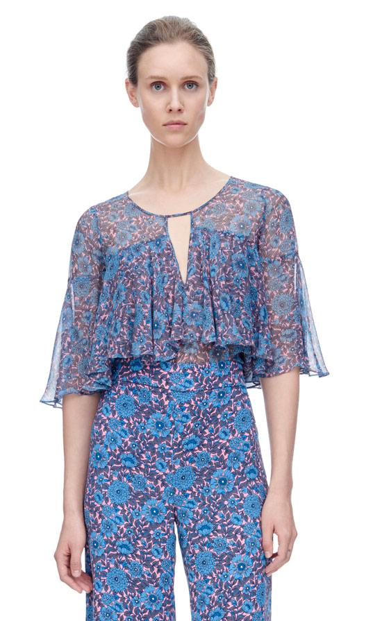 Rebecca Taylor Rebecca Taylor Short Sleeve Lindsay Ruffle Top