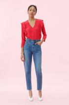 Rebecca Taylor Dot Print V-neck Top