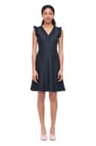 Rebecca Taylor Striped Suiting V-neck Dress
