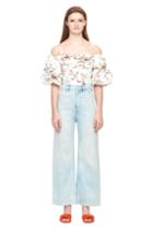 Rebecca Taylor La Vie Off-the-shoulder Belle Bouquet Poplin Top