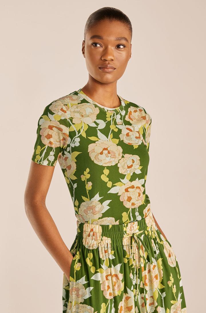Rebecca Taylor Rebecca Taylor Wild Peony Mesh Tee
