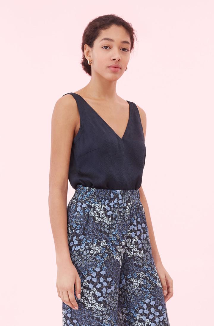 Rebecca Taylor Rebecca Taylor Hammered Silk V-neck Tank