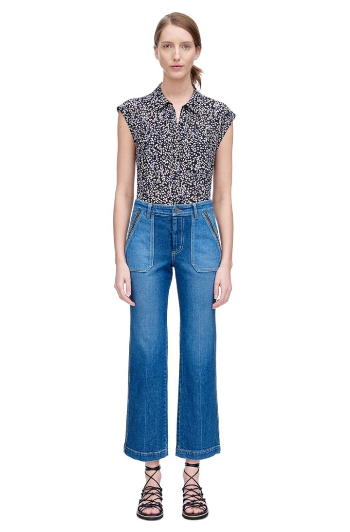 Rebecca Taylor Rebecca Taylor Sleeveless Pop Flower Top 6 Black Combo