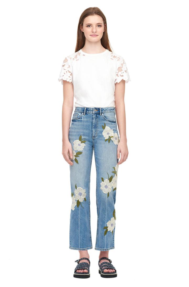 Rebecca Taylor La Vie Floral Embroidered Anais Jean