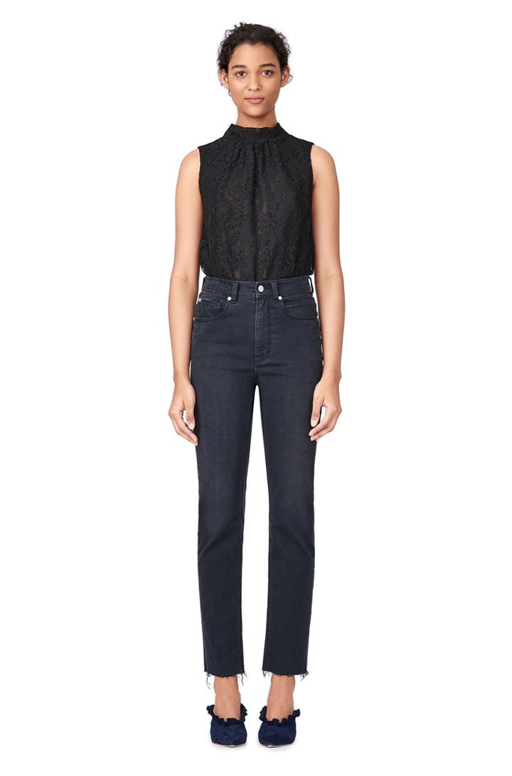 Rebecca Taylor Lace Mock Neck Top