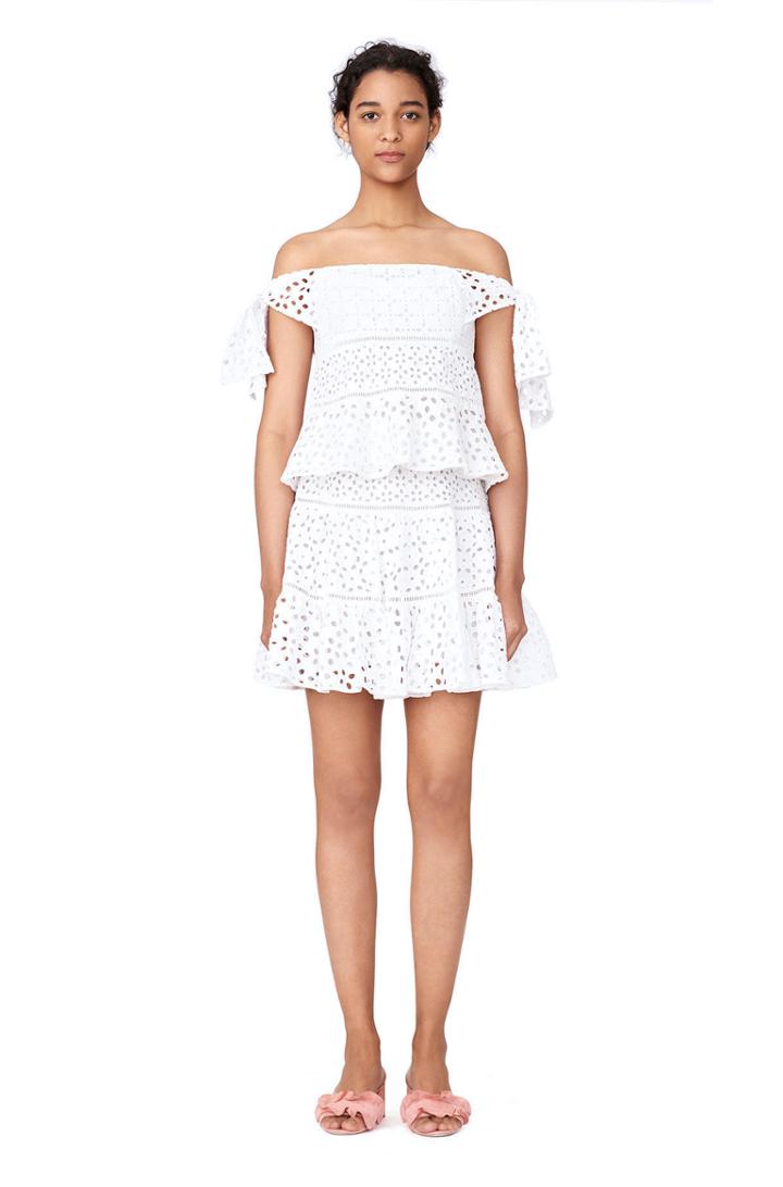 Rebecca Taylor Off-the-shoulder Amora Eyelet Top